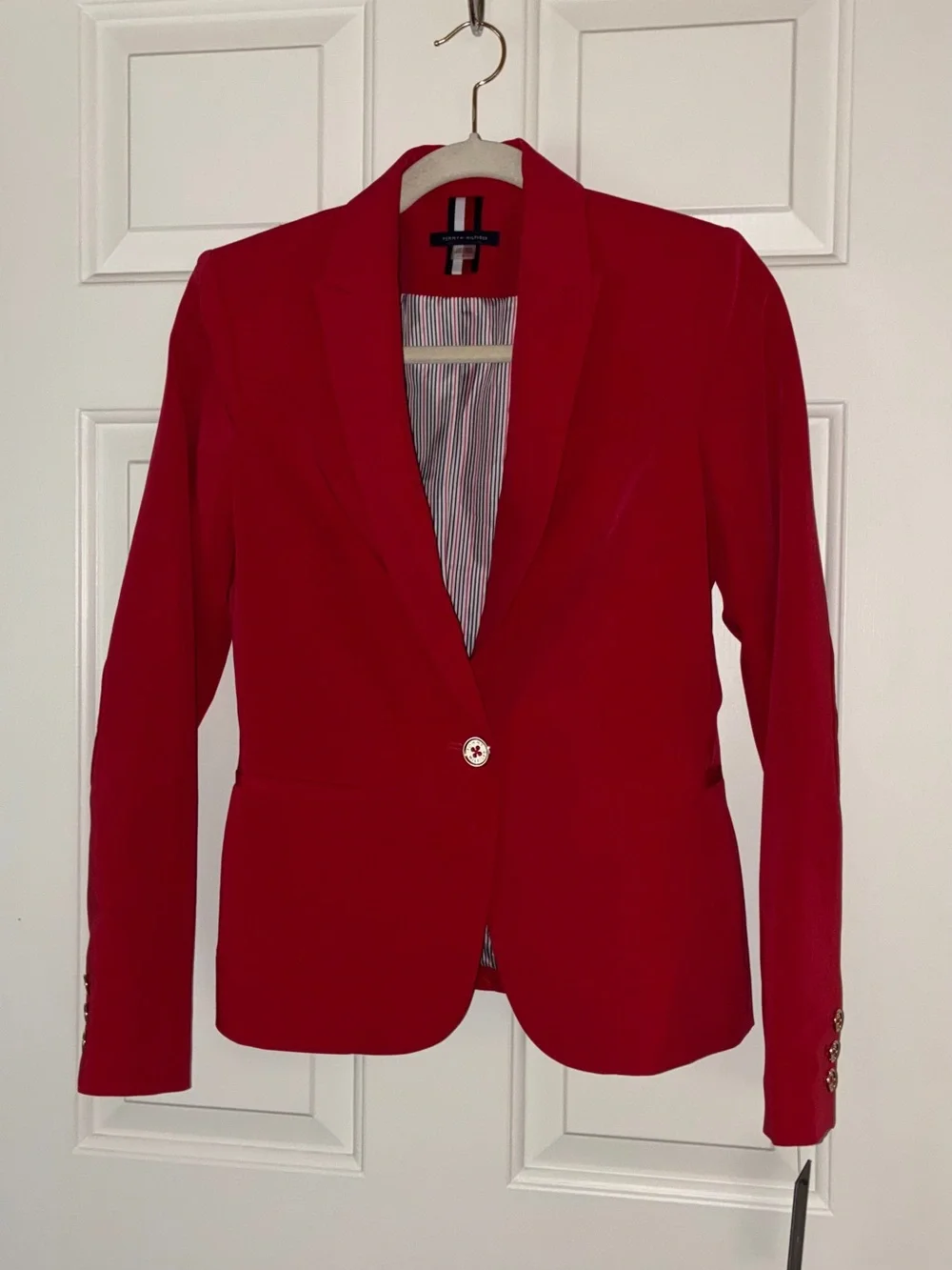 NWT‎ Tommy Hilfiger women's Red Single Button Blazer Sz 2 blazer